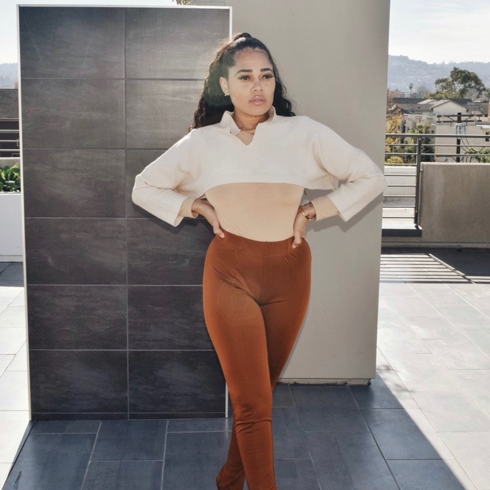 Knit, Crop Top in Navy Blue